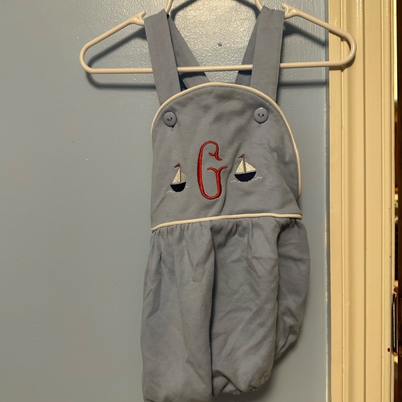 Monogram G sailboat sunsuit bubble - Picture 1 of 4